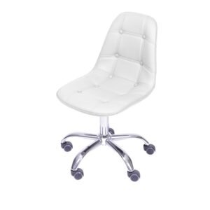 Cadeira Dkr Botonê Branca Base Rodízio