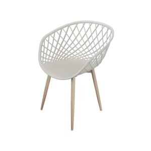 Cadeira Loa Pp Fendi Base Metal Cor Madeira