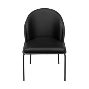 Cadeira Denali Espuma Revestida Em Pu Preta E Base Em Aco Pintado
