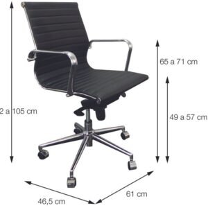 Cadeira Esteirinha Baixa Corino Fendi Base Rodízio