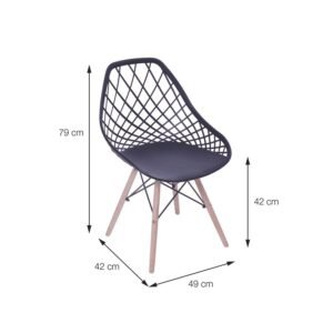 Cadeira Kaila Pp Branca Base Madeira