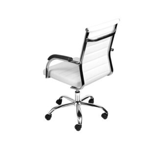 Cadeira Florença Baixa Em P.U. Branca Base Rodízio