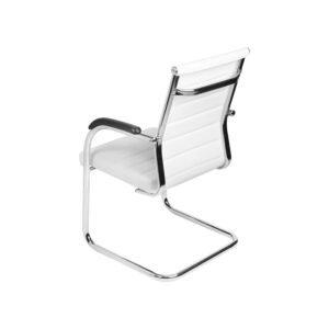 Cadeira Florença Fixa Branca Em P.U. Base Cromada