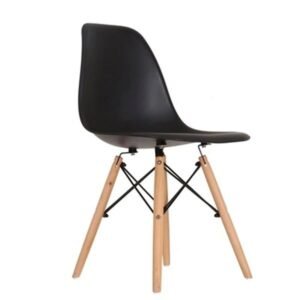 Cadeira Charles Eames Eiffel Dkr Wood - Design - Preta