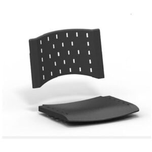 Cadeira Longarina Plástica 03 Lugares - Cor Preta - Realplast