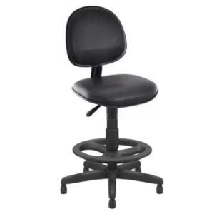 Cadeira Caixa Executiva Lisa  PlaxMetal– Cor Preta