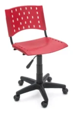 Cadeira de Escritório Giratória Plástica Vermelho
