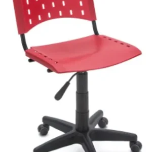 Cadeira de Escritório Giratória Plástica Vermelho