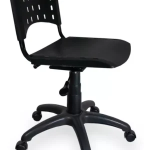 Cadeira de Escritório Giratória Plástica Preta