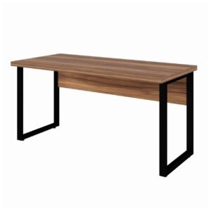 Mesa Escritório PÉ QUADRO 1,50x0,60m -S/ Gavetas - NOGAL SEVILHA/PRETO - 24472