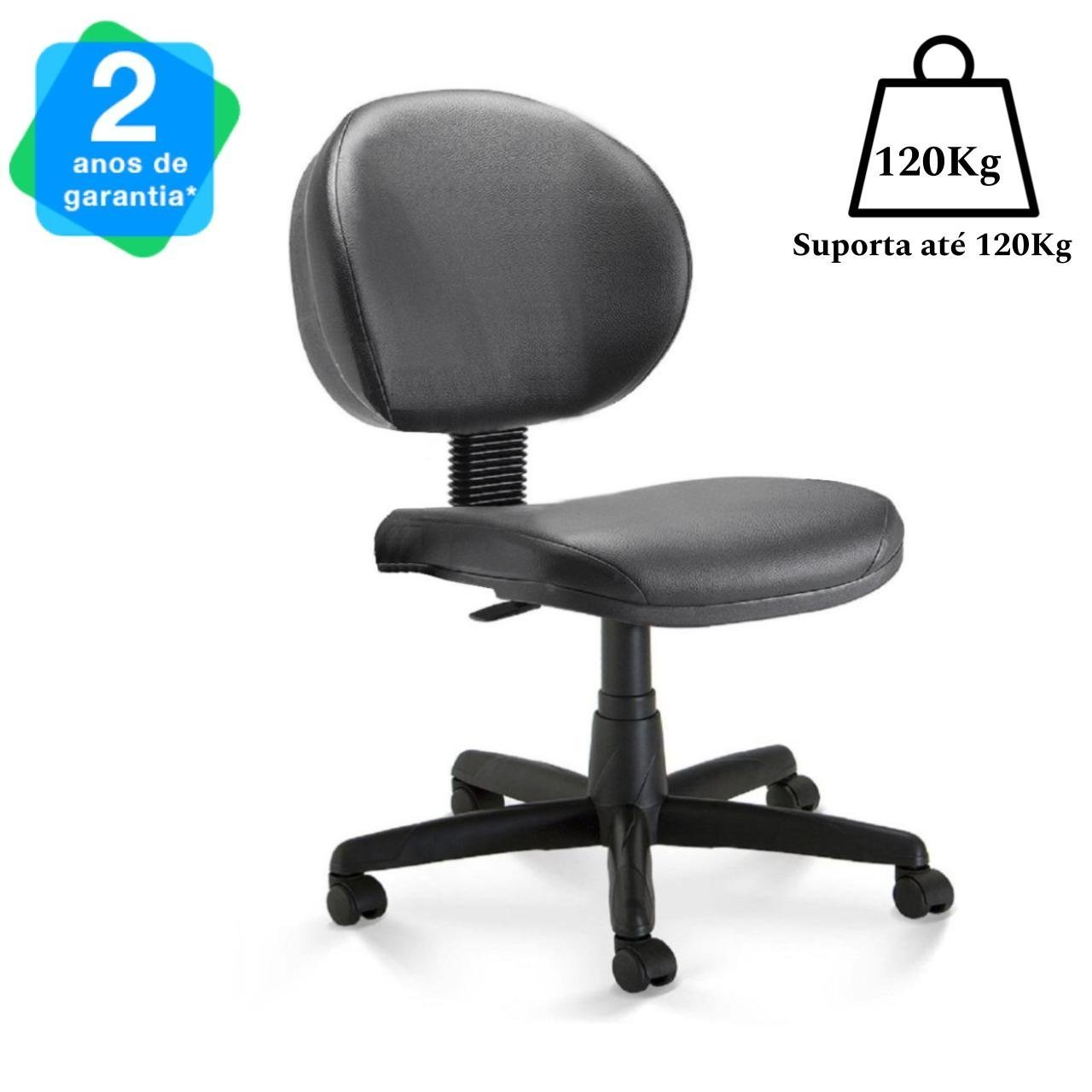 Cadeira Escritório Executiva PLUS LISA S/ BRAÇOS - COR PRETO 32976 - Imagem 3