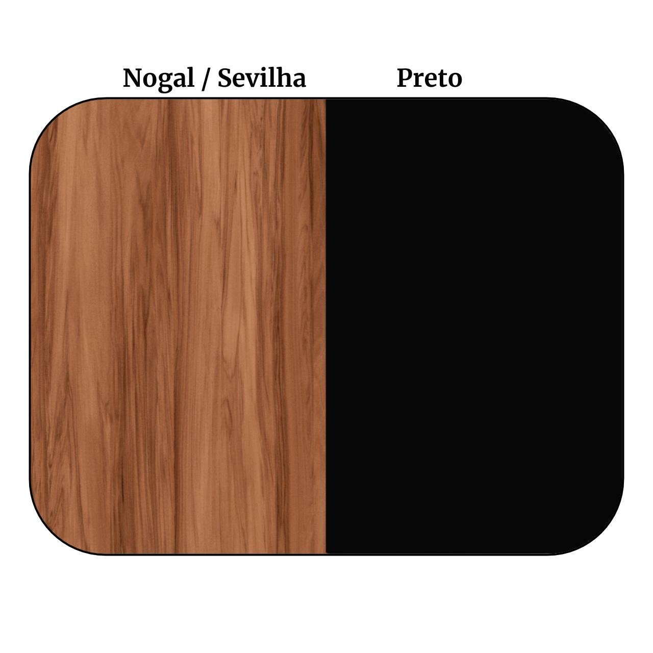 Aparador de Madeira 1,20x0,80x0,35 - NOGALSEVILHA/PRETO - 21436 - Imagem 2