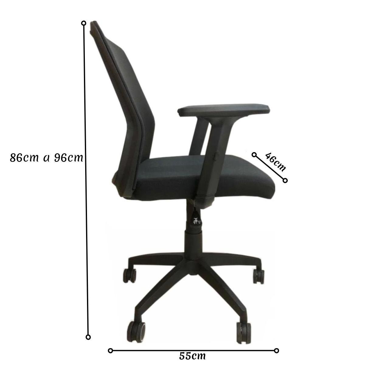 Cadeira Escritório Giratória Tela MEET - Cor Preta 33124 - Imagem 4
