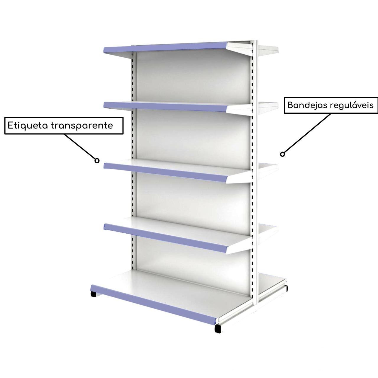 Gôndola Fácil INICIAL de Centro 1,62x0,90m 15001 - Imagem 2