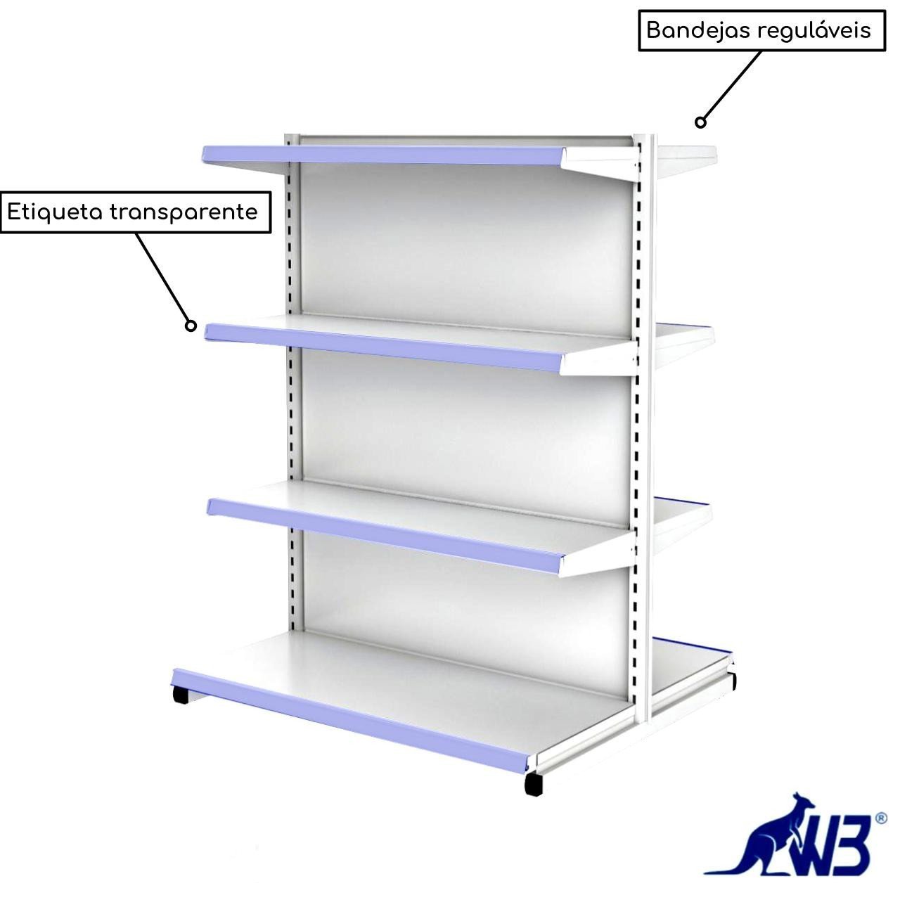 Gôndola Fácil INICIAL de Centro 1,24x0,90m 15003 - Imagem 2