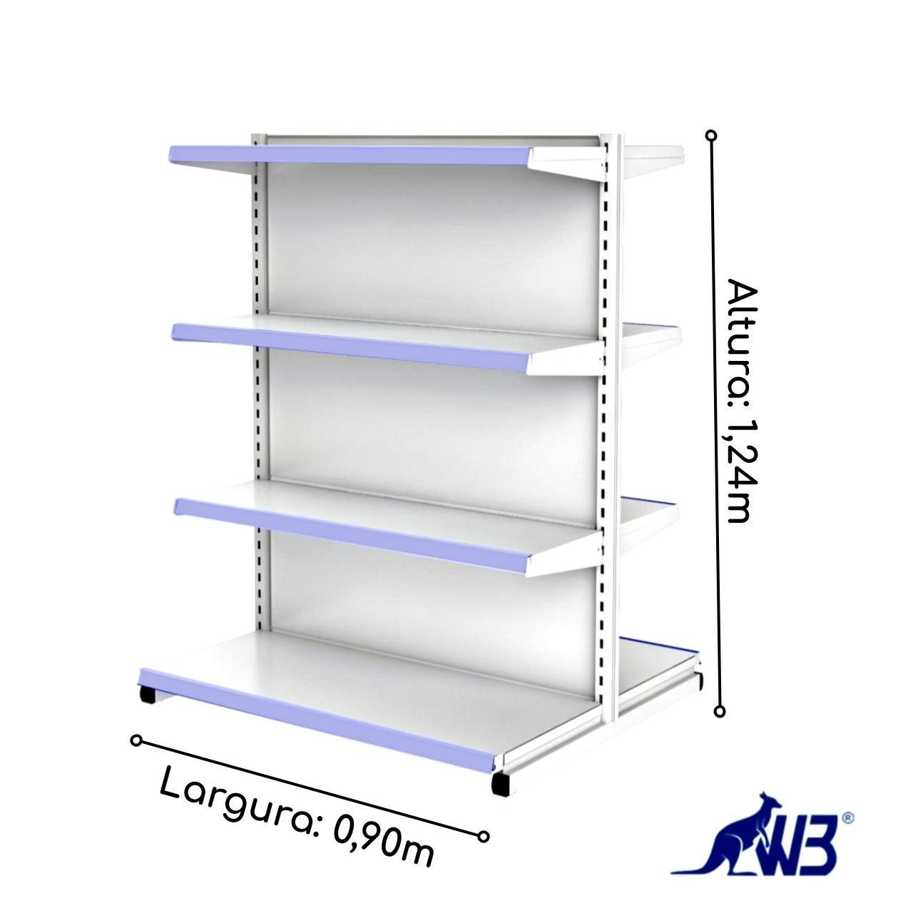 Gôndola Fácil INICIAL de Centro 1,24x0,90m 15003 - Imagem 3