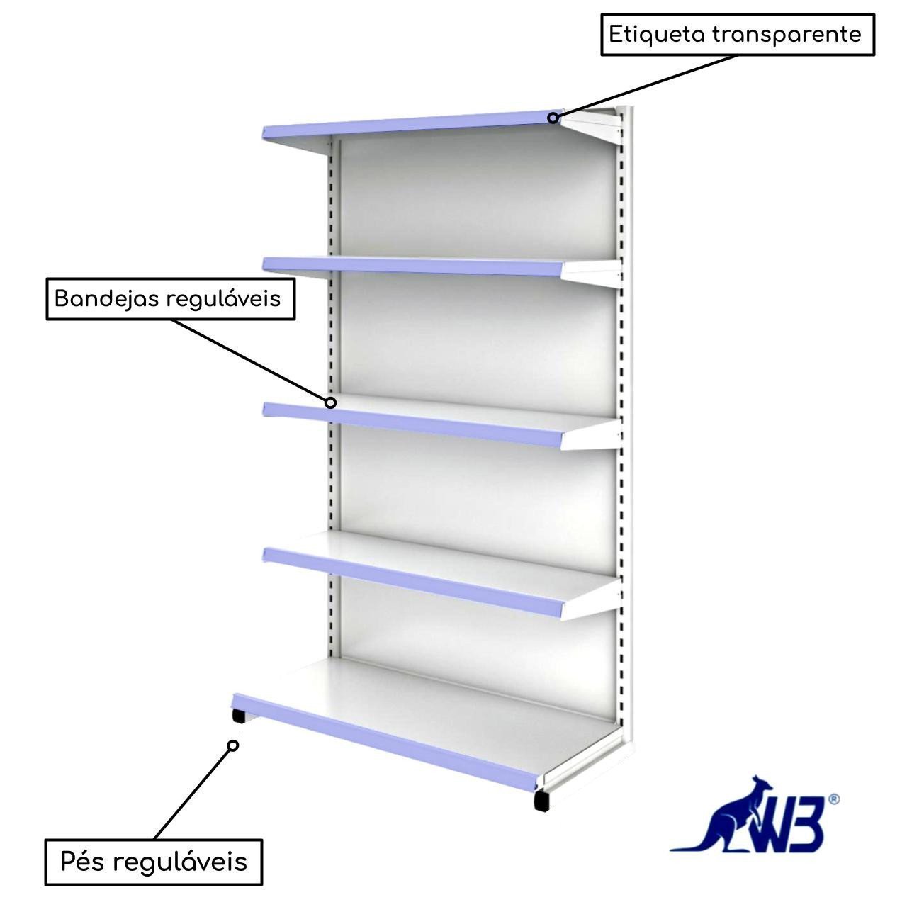 Gôndola Fácil CONTINUAÇÃO de Parede 1,62x0,90m 15006 - Imagem 2