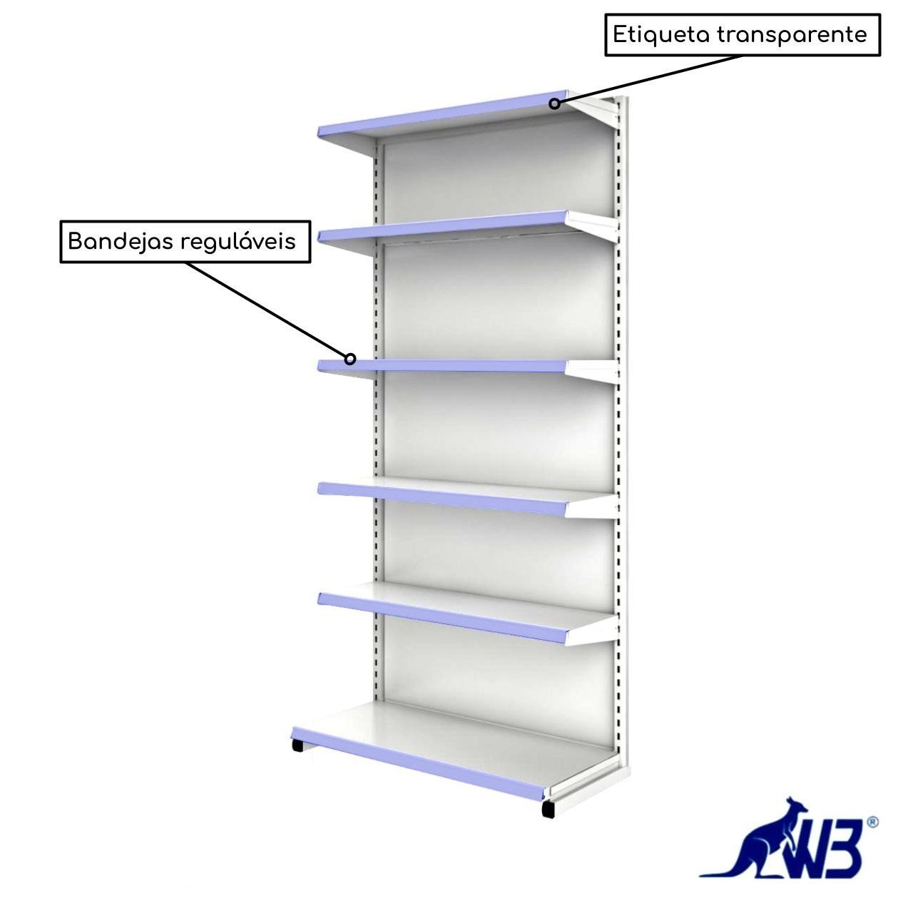Gôndola Fácil INICIAL de Parede 2,02x0,90m 15007 - Imagem 3