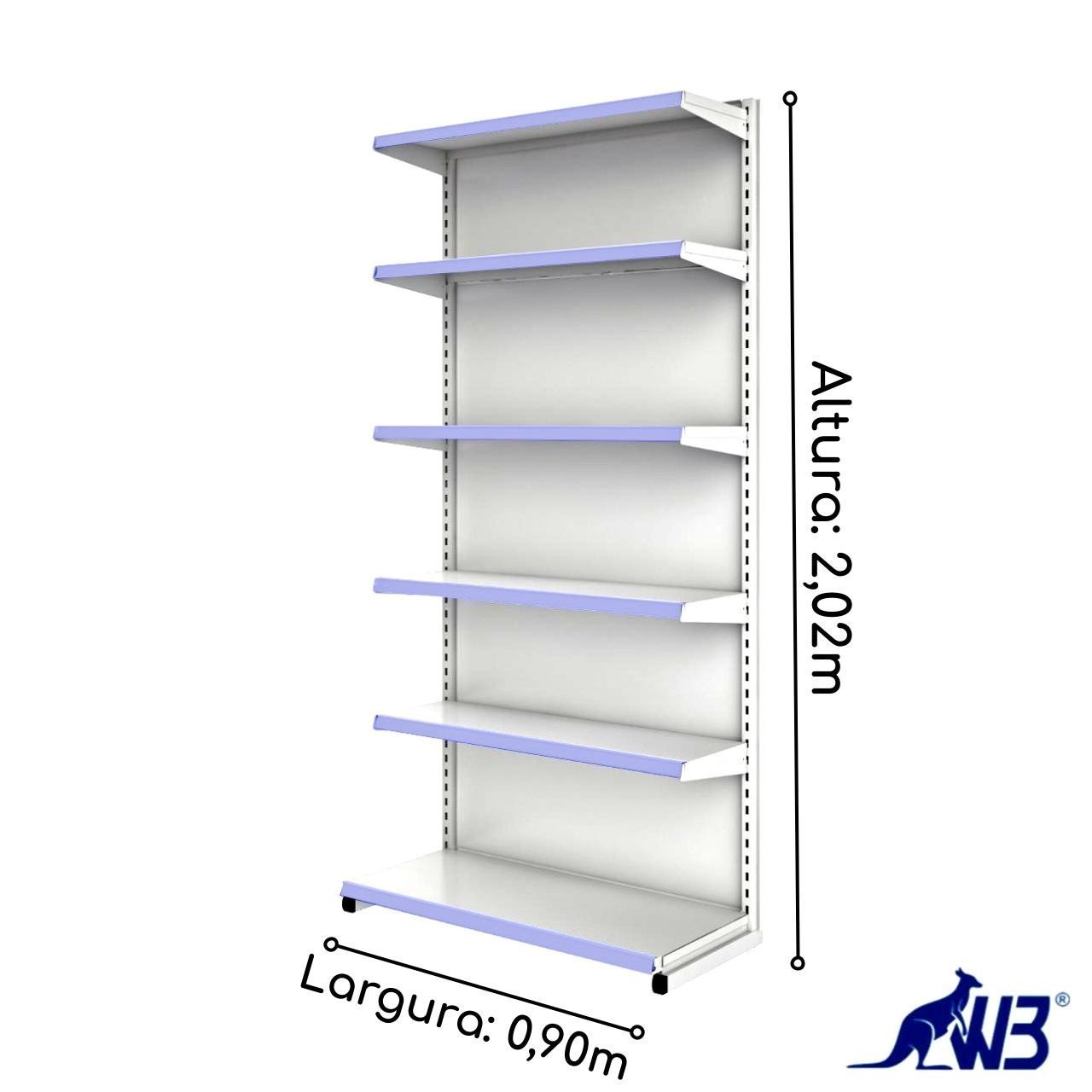 Gôndola Fácil INICIAL de Parede 2,02x0,90m 15007 - Imagem 2