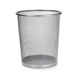 Lixeira de Aço p/ Escritório 0,26×0,23m – Cor PRATA 73002
