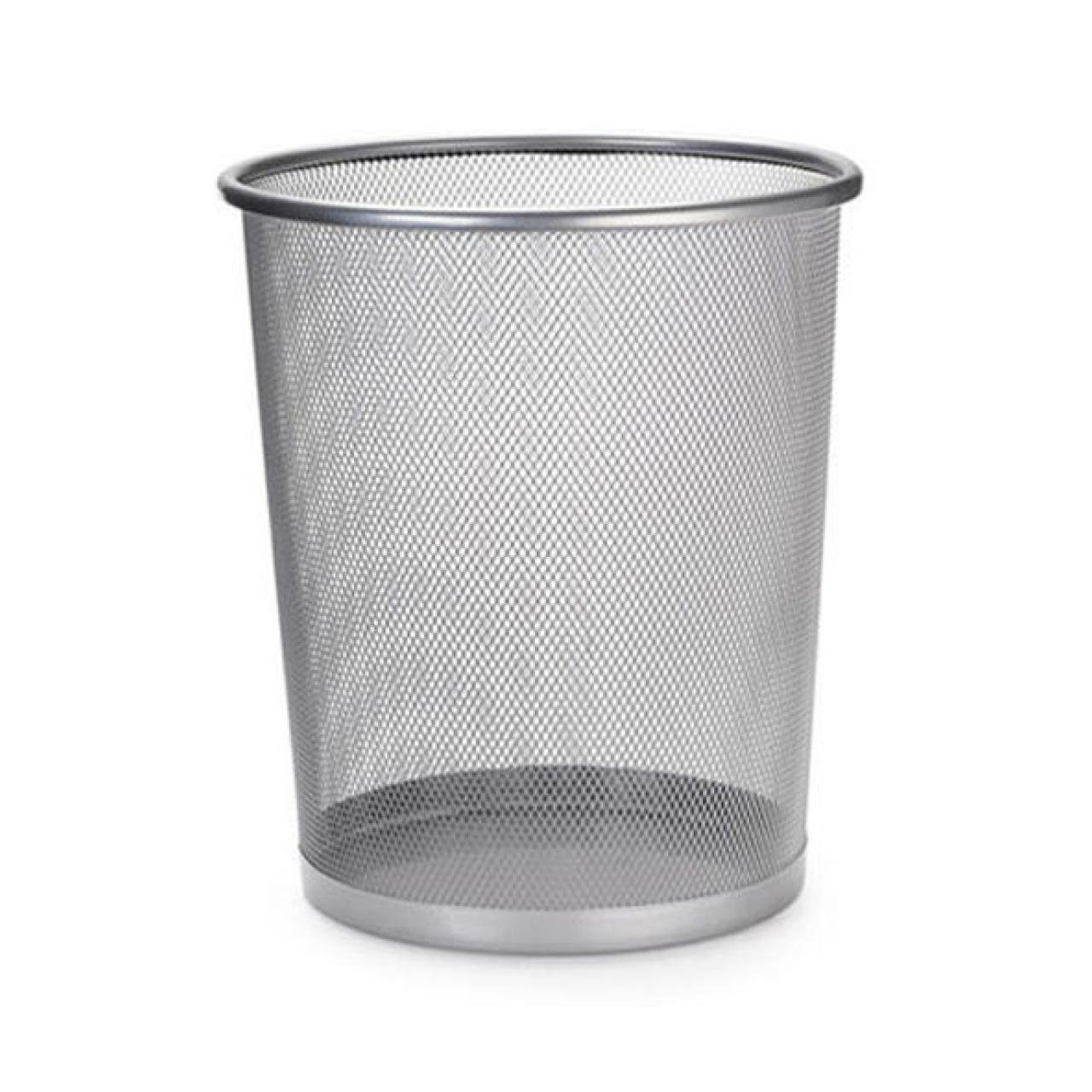 Lixeira de Aço p/ Escritório 0,26×0,23m – Cor PRATA 73002