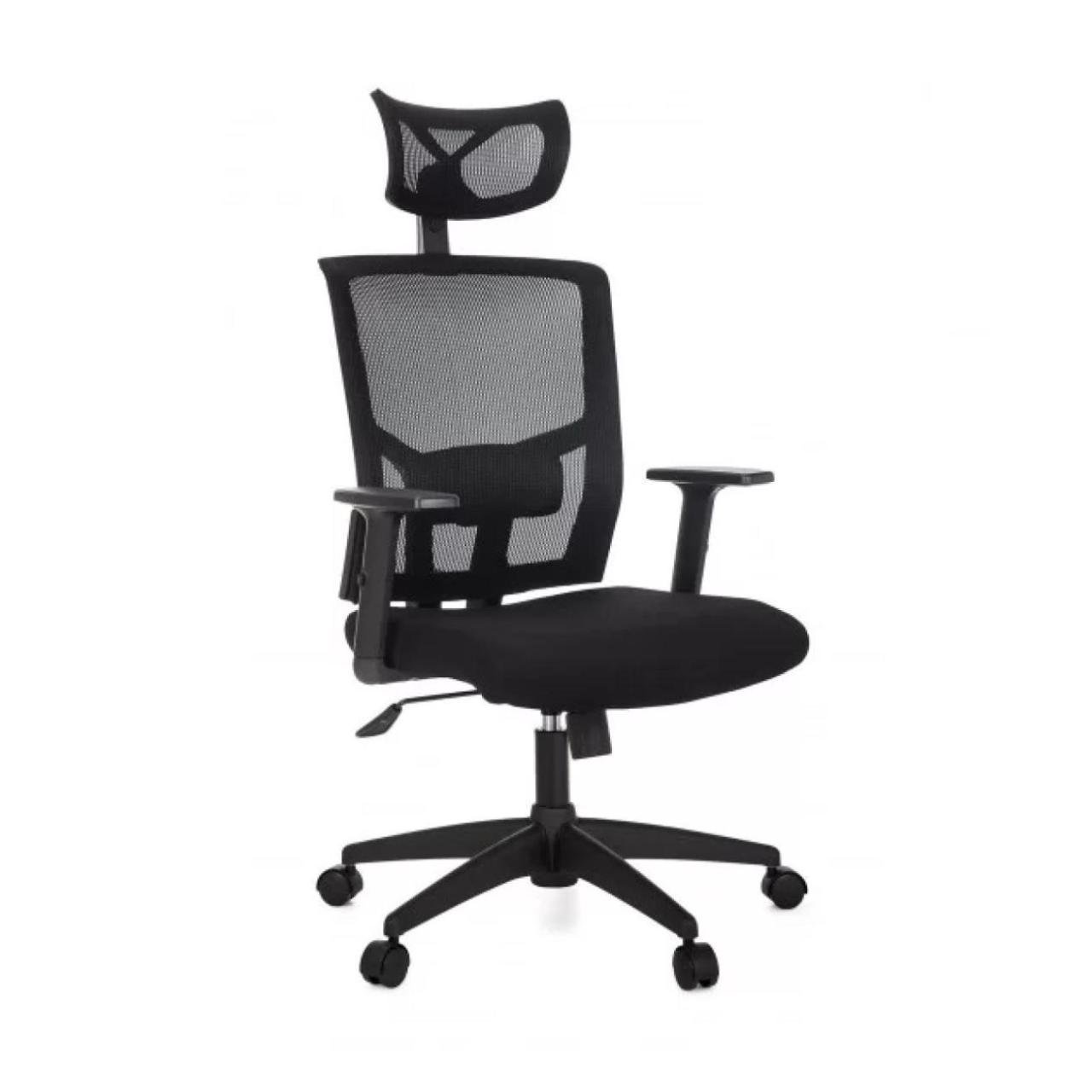 Poltrona Presidente Tela ANM-312P - C/ Encosto de Cabeça - Cor Preto - BLUME - 32981