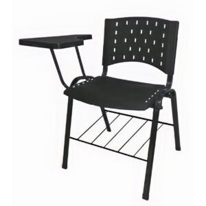 Cadeira Universitária c/ Porta Livros - Prancheta Plástica - Cor Preto 32013