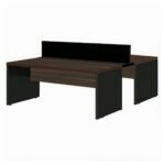 Estação de Trabalho Dupla 1,50x1,35m 02 Lugares s/ Gavetas c/ ponto de tomada MARSALA/PRETO - 63091