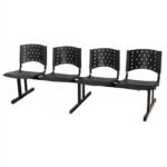 Longarina PLÁSTICA 04 Lugares - Cor PRETA 33007