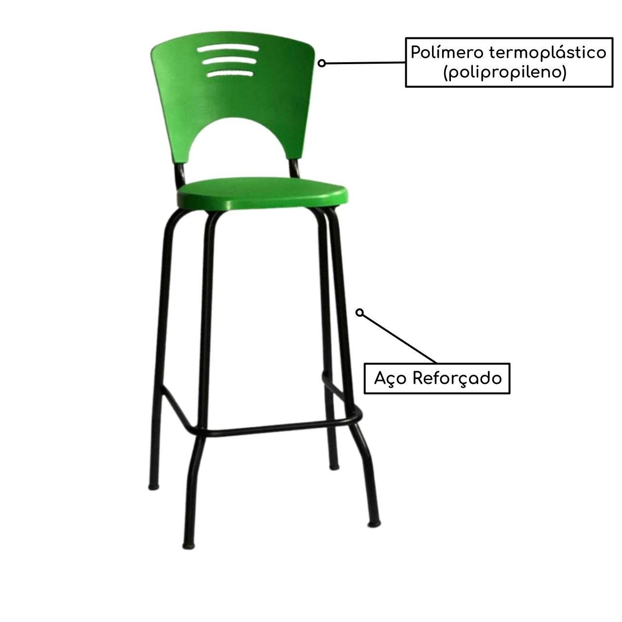 Banqueta Fixa Alta Piacere - Cor Verde - 34102 - Imagem 3