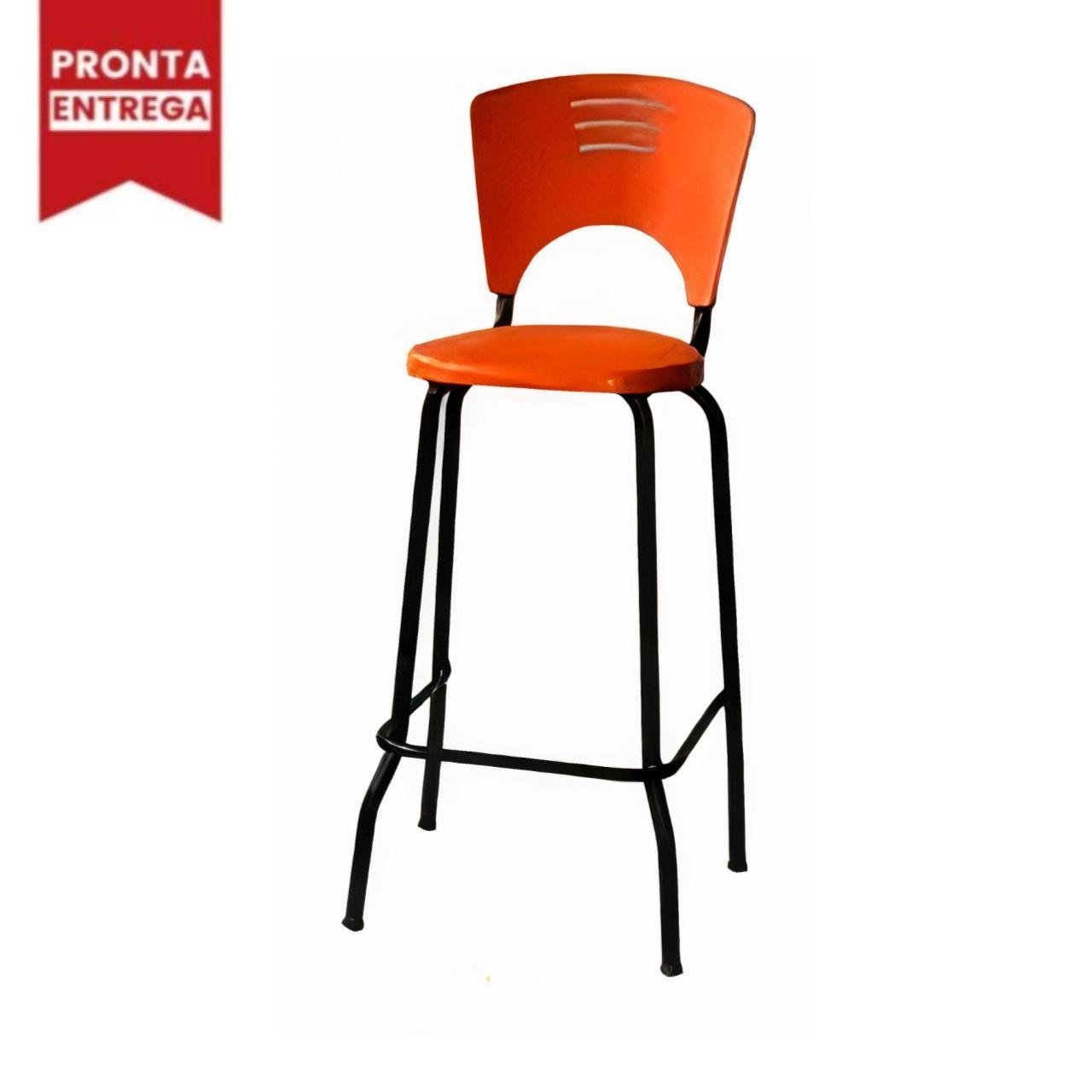 Banqueta Fixa Alta Piacere - Cor Laranja - 34104 - Imagem 3