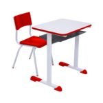 Kit Escolar Individual VERMELHO – (Mesa e Cadeira) – INFANTIL – MADEIRA - COR VERMELHO - 40086