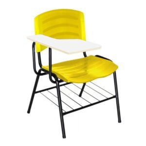 Cadeira Universitária Plástica com Prancheta MDF - COR AMARELO 34019