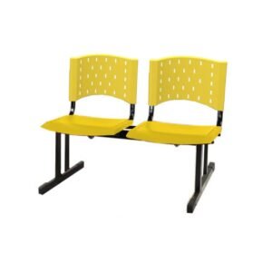 Cadeira Longarina PLÁSTICA 02 Lugares - Cor AMARELO 33093