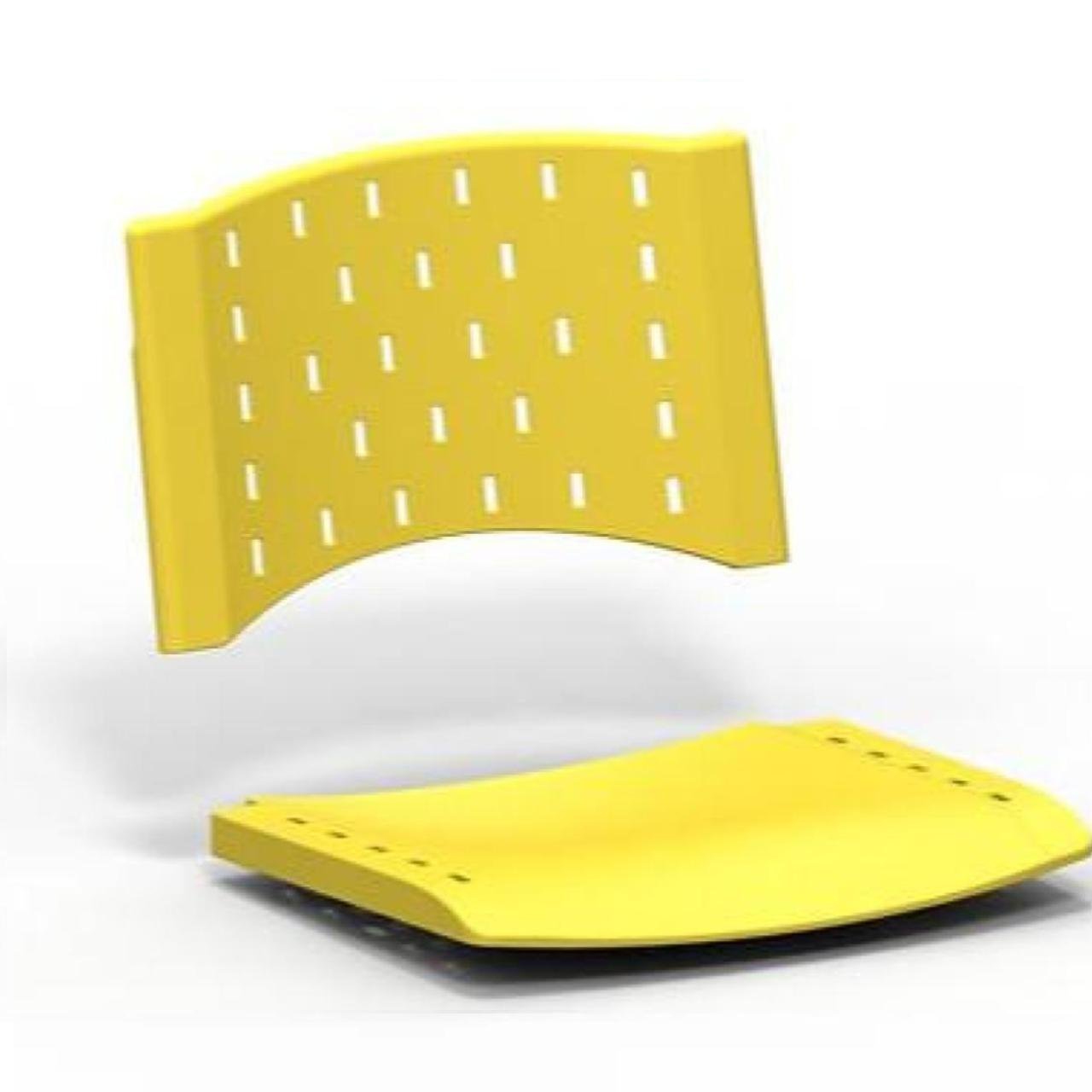 Cadeira Longarina PLÁSTICA 03 Lugares - Cor AMARELO 33094 - Imagem 5