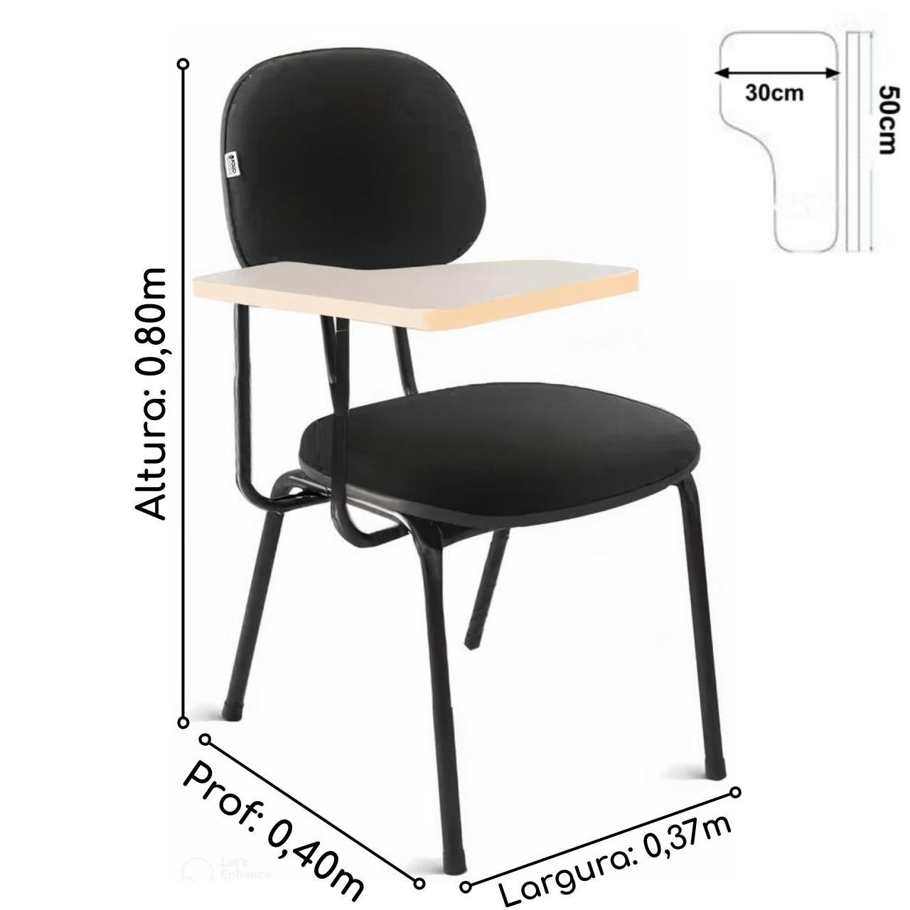 Carteira Universitária Secretária Estofada - Corino Preto 32002 - Imagem 2