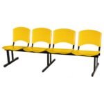 Cadeira Longarina PLASTICA 4 Lugares Cor Amarelo 33097