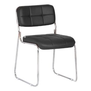 Cadeira Interlocutor Estofada Denver - Cor Preto - PMD - 30405