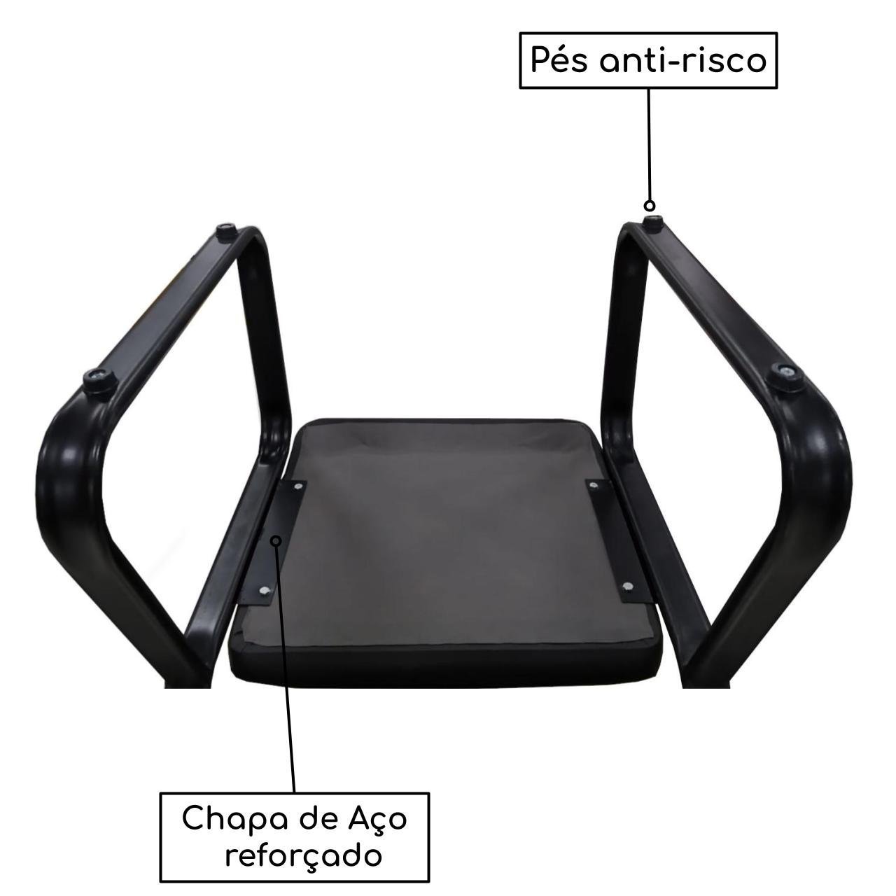 Sofanete para Escritório Estofada com 04 Lugares ESTOFADA - LYON - Cor Preto - 33122 - Imagem 4