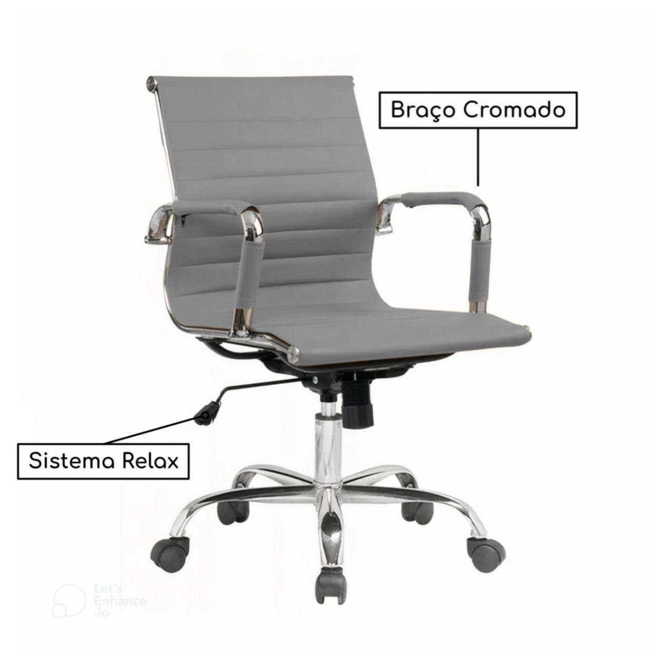 Cadeira DIRETOR Charles Eames Esteirinha - Cor CINZA - PMD - 32880 - Imagem 2