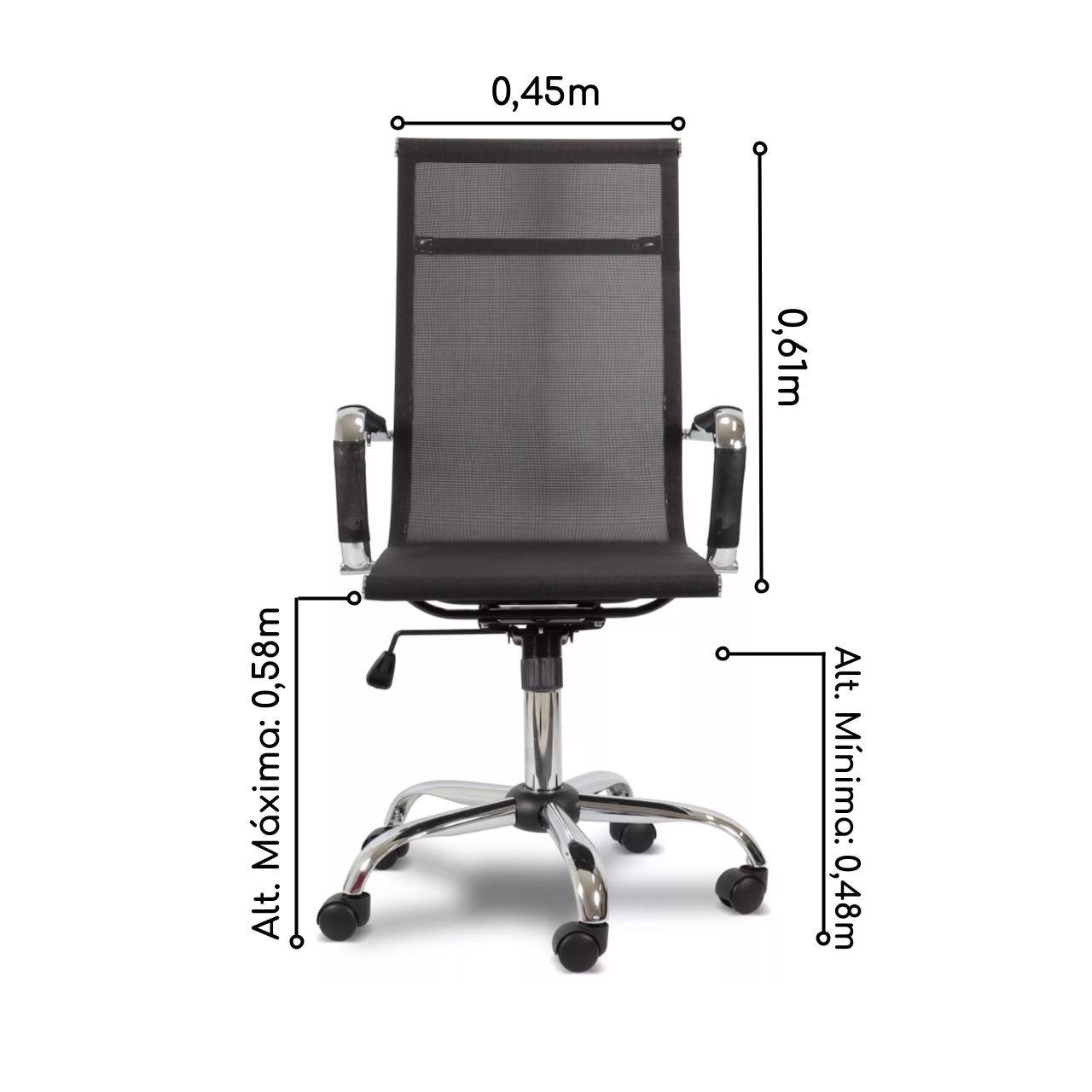 Cadeira PRESIDENTE TELA Charles Eames Esteirinha - COR PRETO - PMD - 32878 - Imagem 2