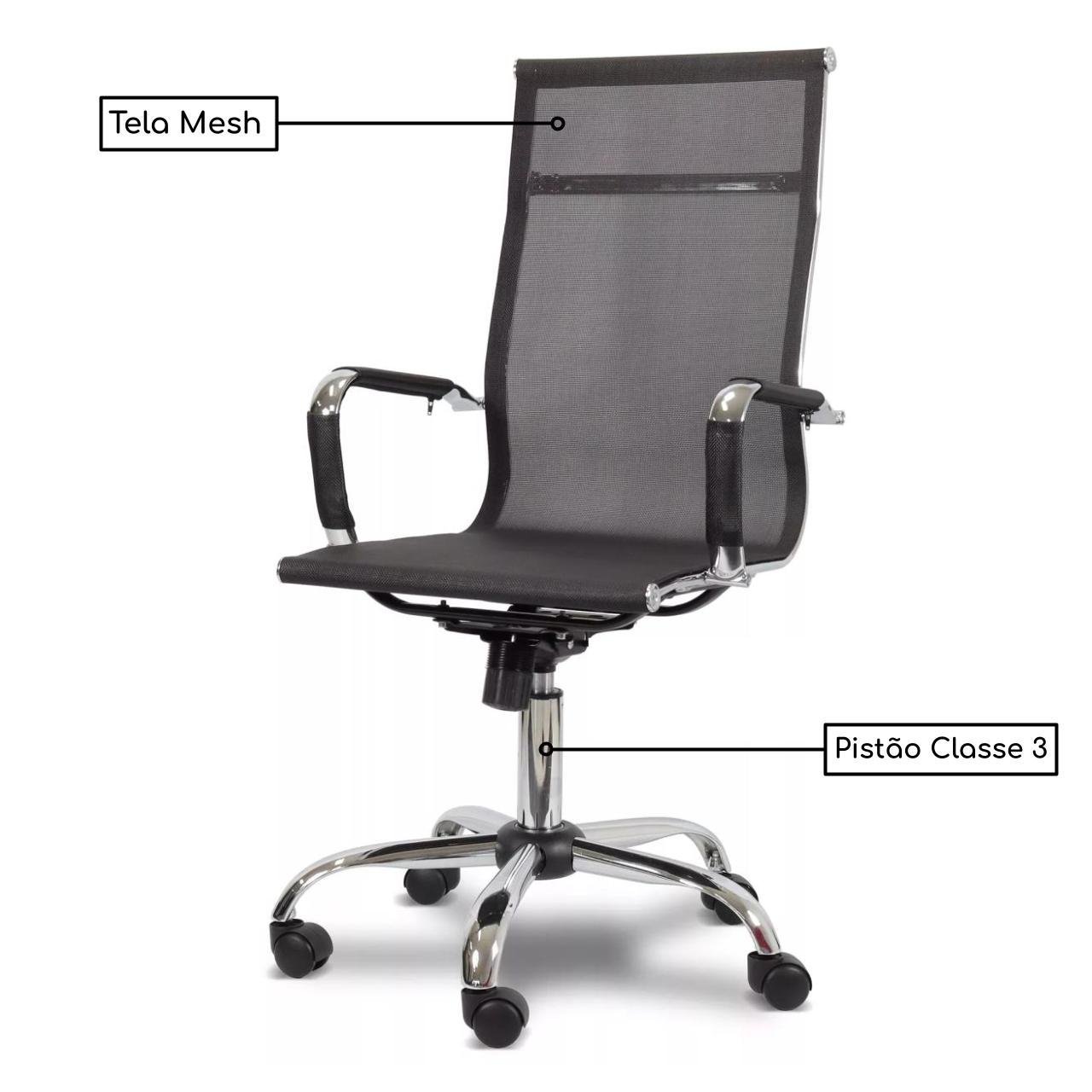 Cadeira PRESIDENTE TELA Charles Eames Esteirinha - COR PRETO - PMD - 32878 - Imagem 3