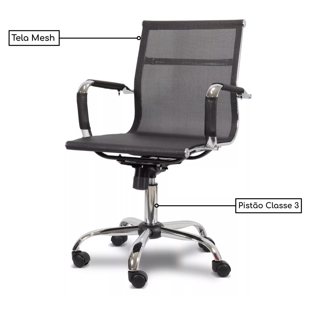 Cadeira DIRETOR TELA Charles Eames Esteirinha - COR PRETO - PMD - 32877 - Imagem 3