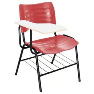 Cadeira Universitária Plástica Prancheta MDF - COR VERMELHO - PMD - 34011
