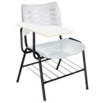 Cadeira Universitária Plástica Prancheta MDF - COR BRANCO - PMD - 34030