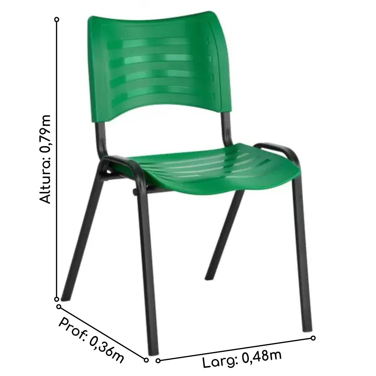 Cadeira Fixa 04 Pés Plástica (Polipropileno) - Cor Verde - PMD - 31231 - Imagem 3