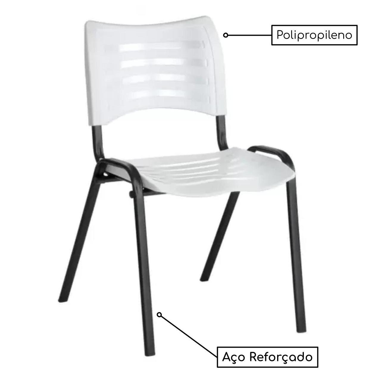 Cadeira Fixa 04 Pés Plástica (Polipropileno) - Cor Branco - PMD - 31236 - Imagem 4