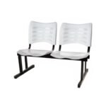 Cadeira Longarina PLÁSTICA 02 Lugares - Cor Branco - PMD - 34207