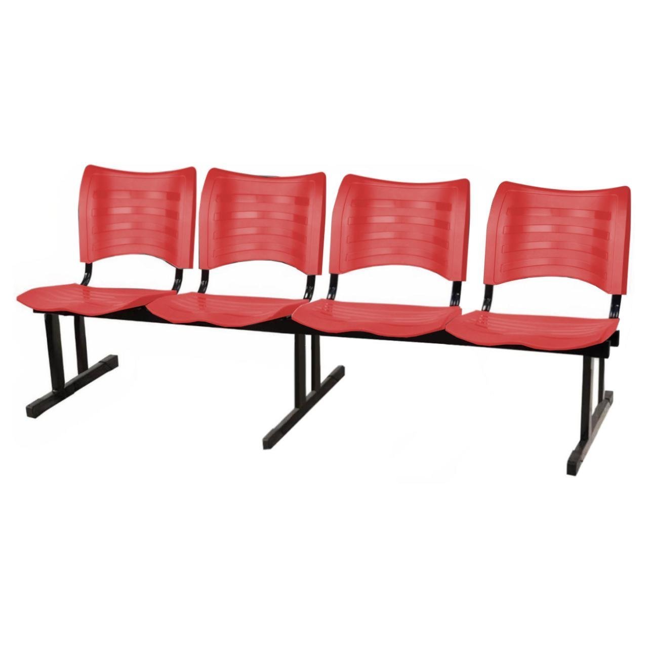 Cadeira Longarina PLÁSTICA 04 Lugares - Cor Vermelho - PMD - 34196 - Imagem 3
