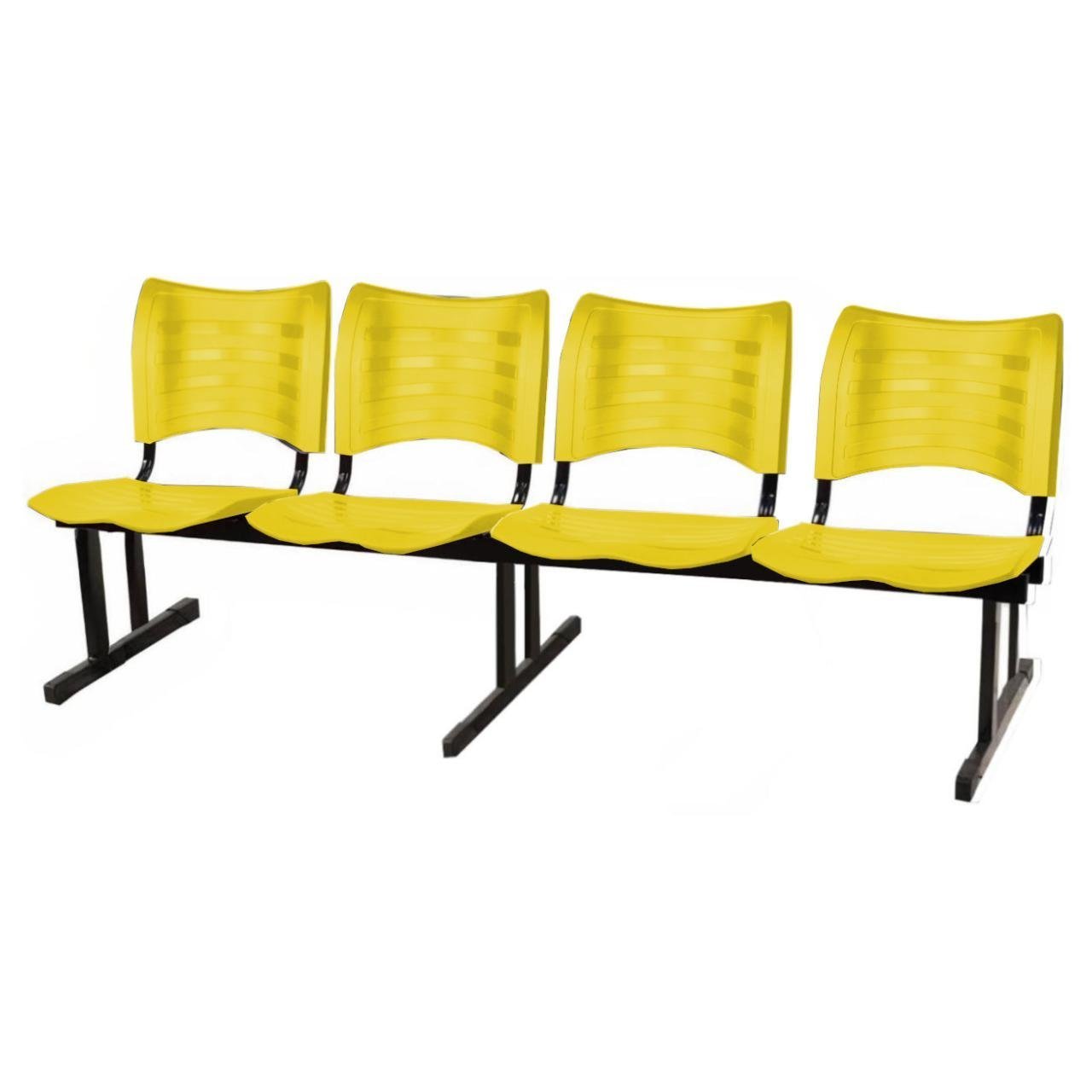 Cadeira Longarina PLÁSTICA 04 Lugares - Cor Amarelo - PMD - 34195 - Imagem 3